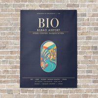 Thumbnail for Bilbao Airport BIO - Canvas Framed - Navy Blue