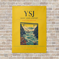 Thumbnail for Saint John Airport YSJ vertical canvas print - no frame - yellow background