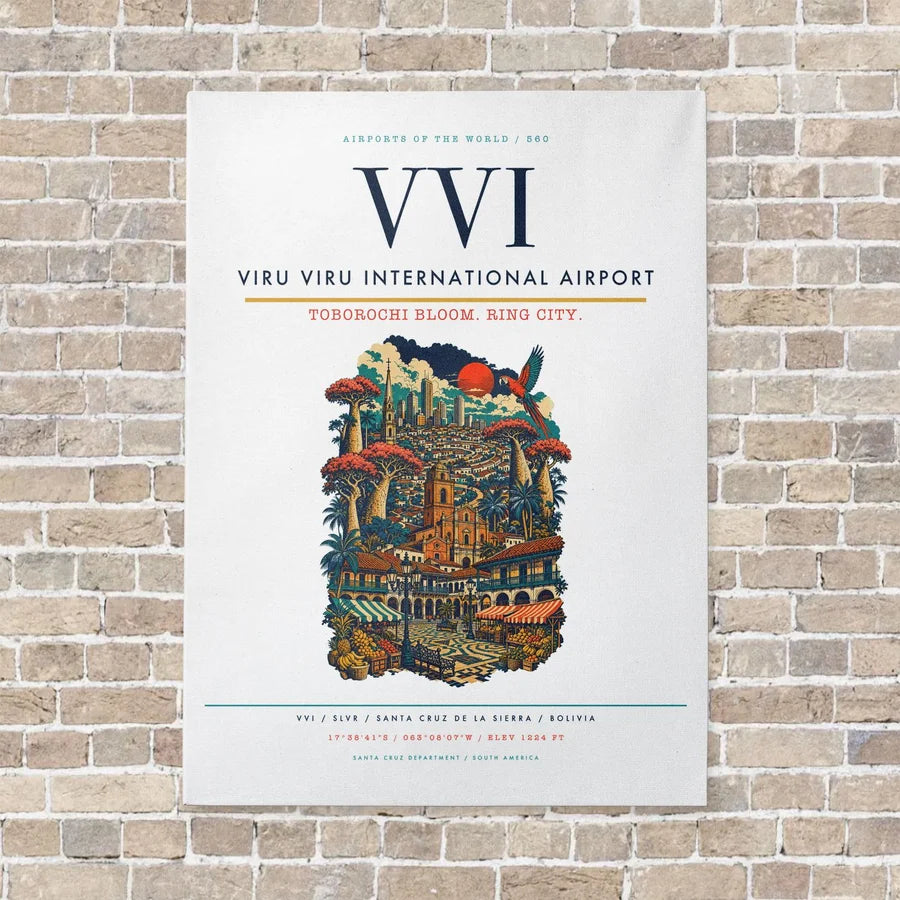 Viru Viru International Airport VVI - Canvas No Frame - White