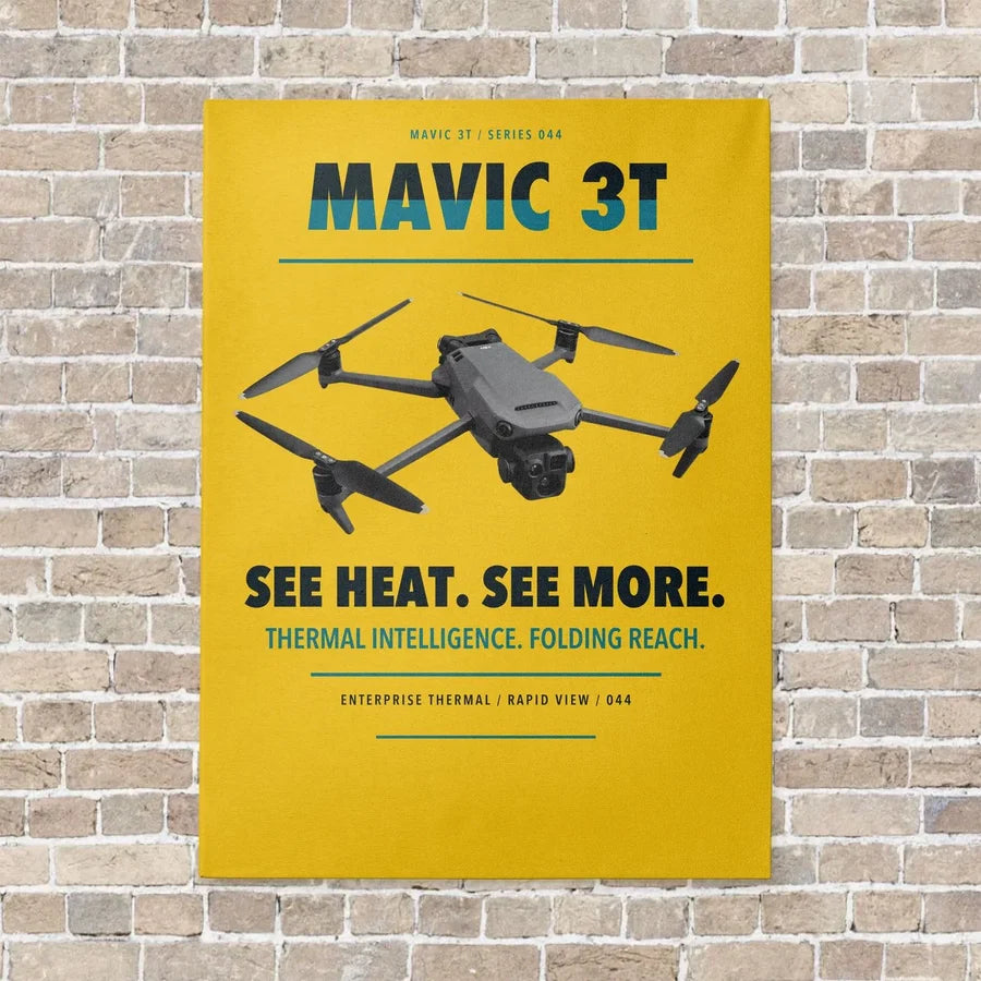 DJI Mavic 3 Thermal vertical canvas print - no frame - yellow background