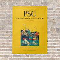 Thumbnail for Petersburg James A. Johnson Airport PSG vertical canvas print - no frame - yellow background