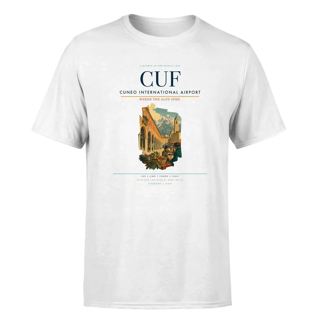 Cuneo Airport (CUF) Premium T-Shirt White