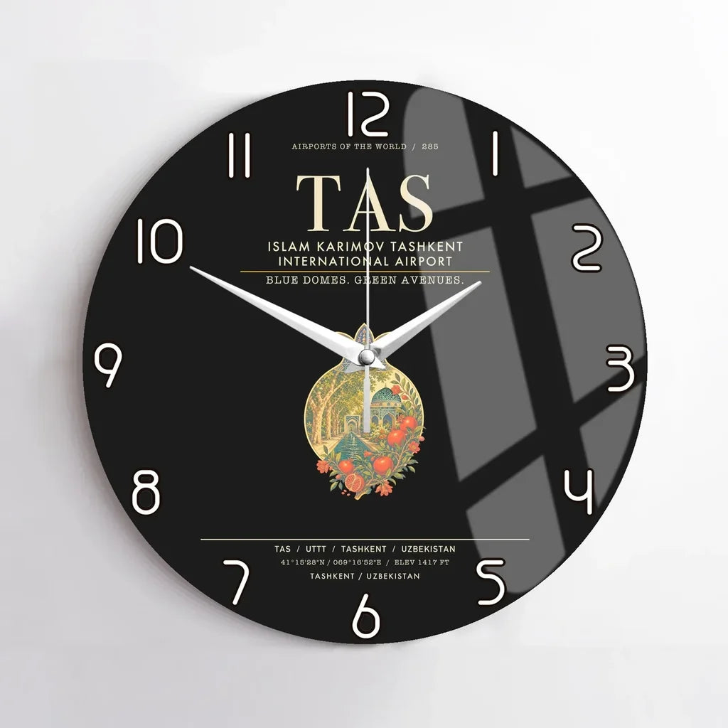 Islam Karimov Tashkent International Airport TAS Wall-Clock No-Frame - Black