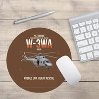 Thumbnail for PZL-Świdnik W-3WA Sokół design on brown round mouse pad
