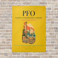 Thumbnail for Paphos International Airport PFO vertical canvas print - no frame - yellow background
