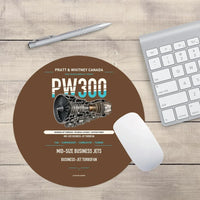 Thumbnail for PW300 design on brown round mouse pad