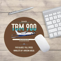 Thumbnail for Daher TBM 900 design on brown round mouse pad