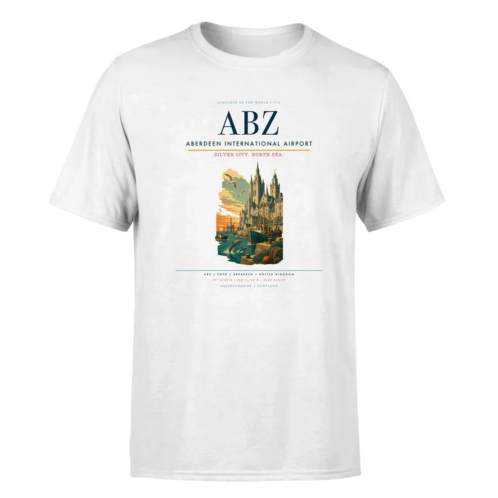 Aberdeen Airport (ABZ) Premium T-Shirt White