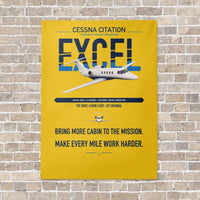 Thumbnail for Cessna Citation Excel vertical canvas print - no frame - yellow background