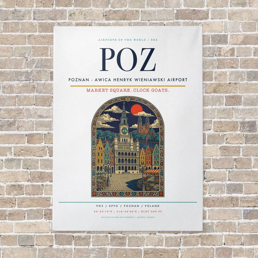 Poznan - awica Henryk Wieniawski Airport POZ - Canvas No Frame - White