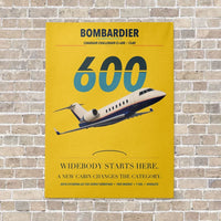 Thumbnail for Bombardier Challenger 600 vertical canvas print - no frame - yellow background