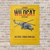 Thumbnail for Leonardo AW159 Wildcat HMA2 vertical canvas print - no frame - yellow background