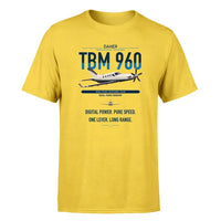 Thumbnail for Daher TBM 960 design on yellow t-shirt, single-side print