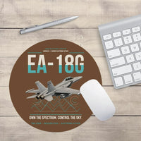 Thumbnail for EA-18G Growler design on brown round mouse pad