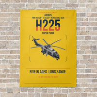 Thumbnail for Airbus H225 vertical canvas print - no frame - yellow background