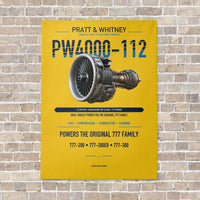 Thumbnail for PW4000-112 vertical canvas print - no frame - yellow background