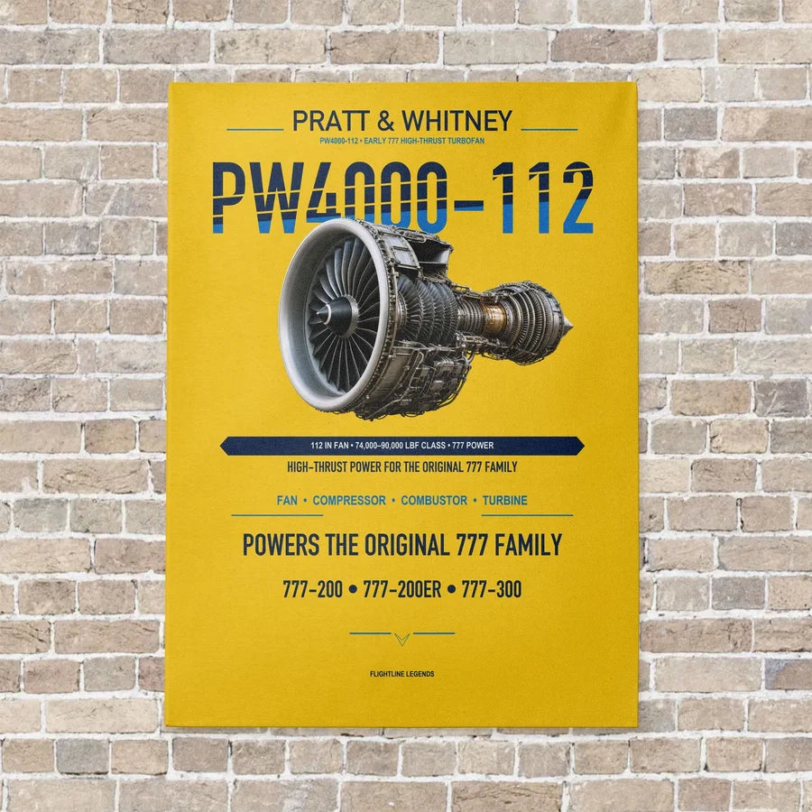 PW4000-112 vertical canvas print - no frame - yellow background