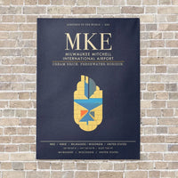 Thumbnail for Milwaukee Mitchell International Airport MKE - Canvas Framed - Navy Blue
