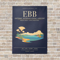 Thumbnail for Entebbe International Airport EBB - Canvas Framed - Navy Blue
