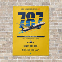 Thumbnail for Boeing 787-9 Dreamliner vertical canvas print - no frame - yellow background