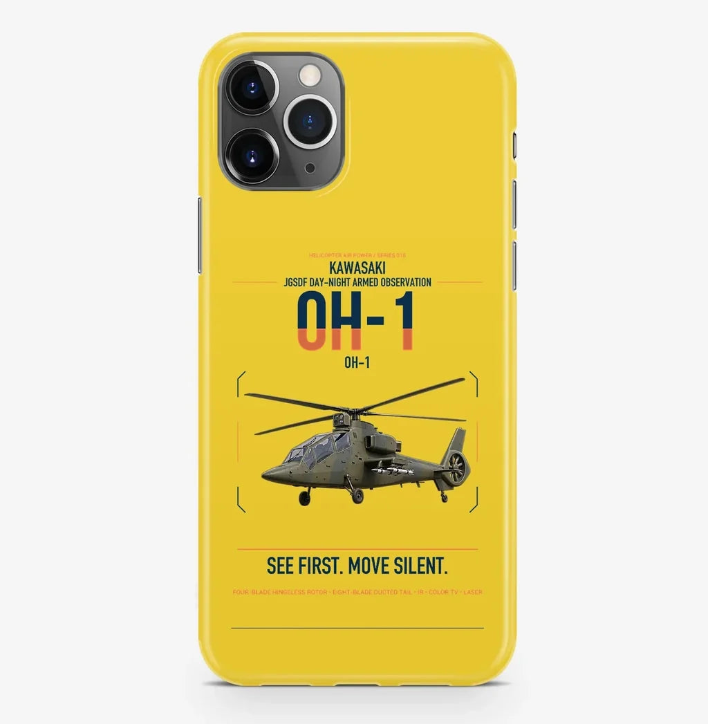 Kawasaki OH-1 design on yellow magsafe iphone case, for iPhone Pro Max