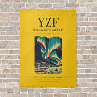 Thumbnail for Yellowknife Airport YZF vertical canvas print - no frame - yellow background