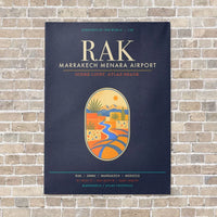 Thumbnail for Marrakech Menara Airport RAK - Canvas Framed - Navy Blue