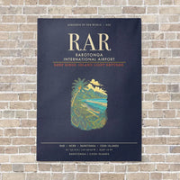 Thumbnail for Rarotonga International Airport RAR - Canvas Framed - Navy Blue