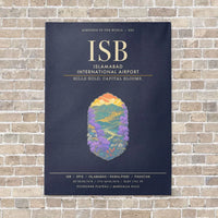 Thumbnail for Islamabad International Airport ISB - Canvas Framed - Navy Blue
