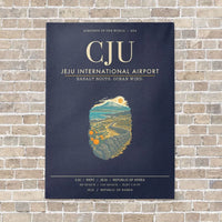 Thumbnail for Jeju International Airport CJU - Canvas Framed - Navy Blue