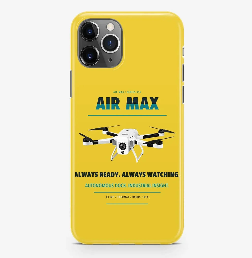 Percepto Air Max Case ProMax design on yellow iphone case promax