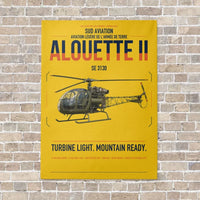 Thumbnail for Sud Aviation SE 3130 Alouette II vertical canvas print - no frame - yellow background