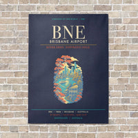 Thumbnail for Brisbane Airport BNE - Canvas Framed - Navy Blue