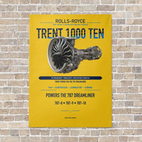 Thumbnail for TRENT 1000 TEN vertical canvas print - no frame - yellow background