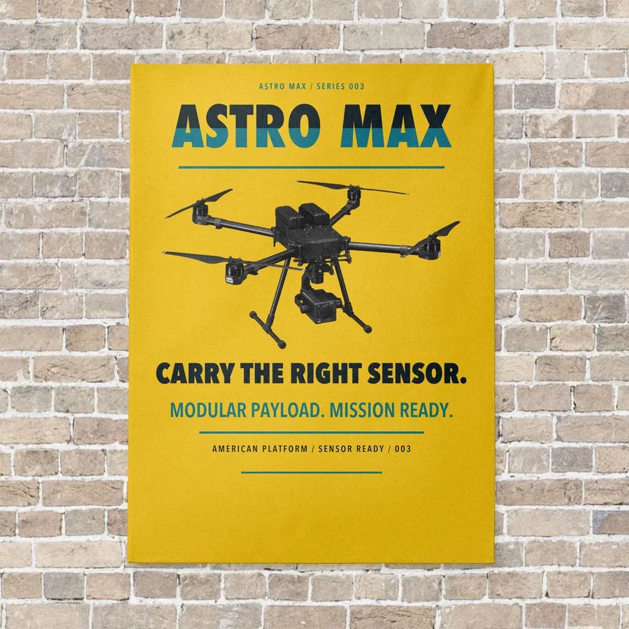 Freefly Astro Max vertical canvas print - no frame - yellow background