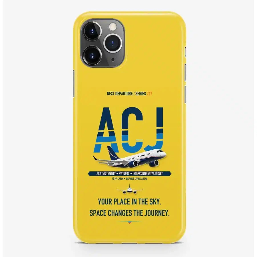 Airbus ACJ TwoTwenty Case ProMax design on yellow iphone case promax