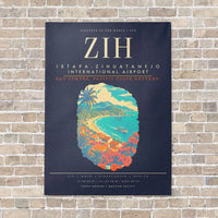 Thumbnail for Ixtapa-Zihuatanejo International Airport ZIH - Canvas Framed - Navy Blue