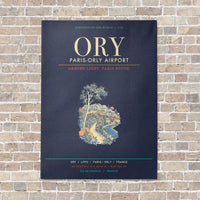 Thumbnail for Paris-Orly Airport ORY - Canvas Framed - Navy Blue