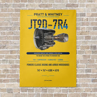 Thumbnail for JT9D-7R4 vertical canvas print - no frame - yellow background