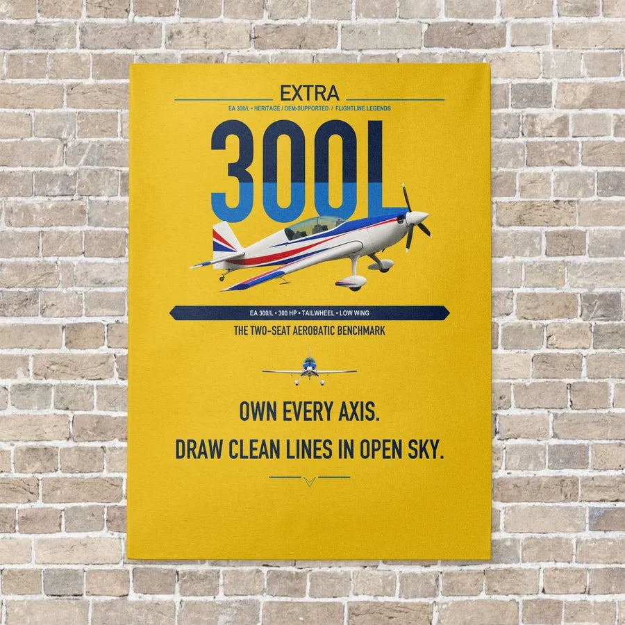 Extra 300L vertical canvas print - no frame - yellow background