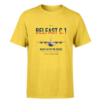 Thumbnail for Short Belfast C.1 design on yellow double-side t-shirt, single-side print