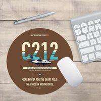 Thumbnail for CASA C-212-200 Aviocar design on brown round mouse pad