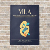 Thumbnail for Malta International Airport MLA - Canvas Framed - Navy Blue