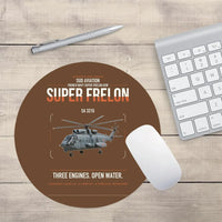 Thumbnail for Sud Aviation SA 321G Super Frelon design on brown round mouse pad