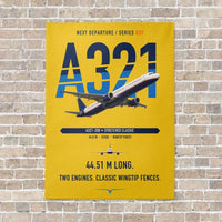 Thumbnail for Airbus A321 vertical canvas print - no frame - yellow background