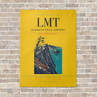 Thumbnail for Klamath Falls Airport LMT vertical canvas print - no frame - yellow background