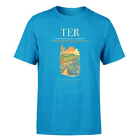 Thumbnail for Terceira Lajes Airport (TER) T-Shirt single-side front print in Turquoise | terceira-lajes-airport-ter-double-side-t-shirt
