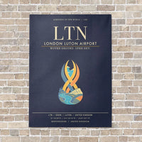 Thumbnail for London Luton Airport LTN - Canvas Framed - Navy Blue
