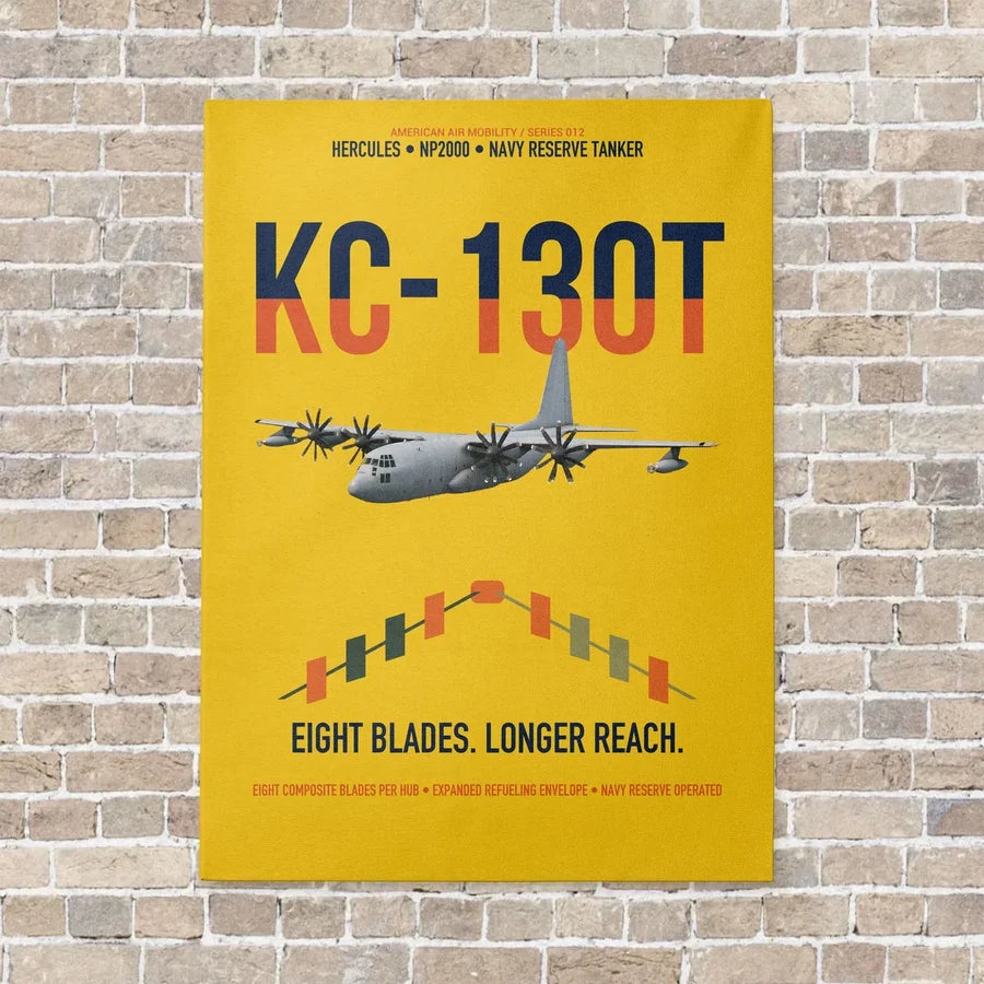 KC-130T NP2000 vertical canvas print - no frame - yellow background