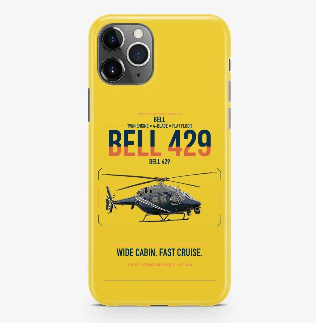 Bell 429 design on yellow magsafe iphone case, for iPhone Pro Max